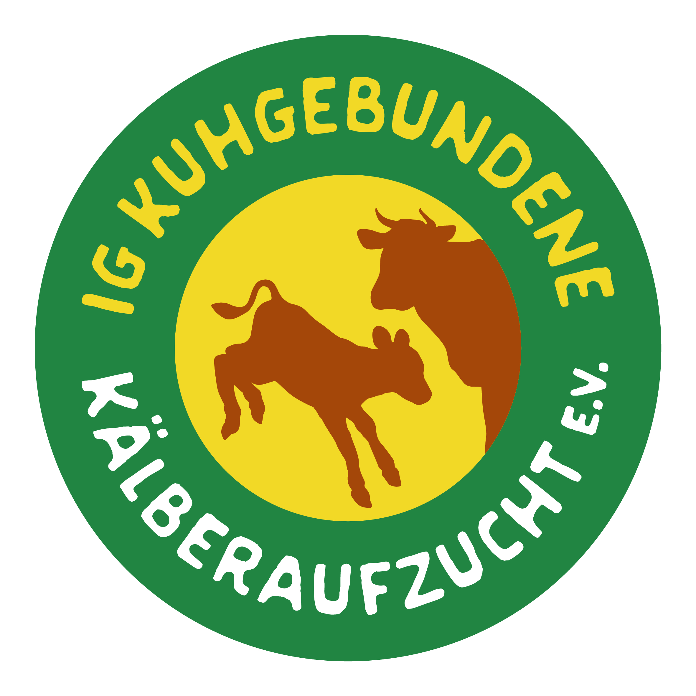 Kreisrundes gelbes Logo, in der Mitte eine schematisch dargestellte Pflanze und am Rand der Schriftzug: V-Label international, V-Label.com